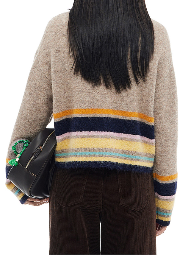 Colorful Line Knit Cardigan