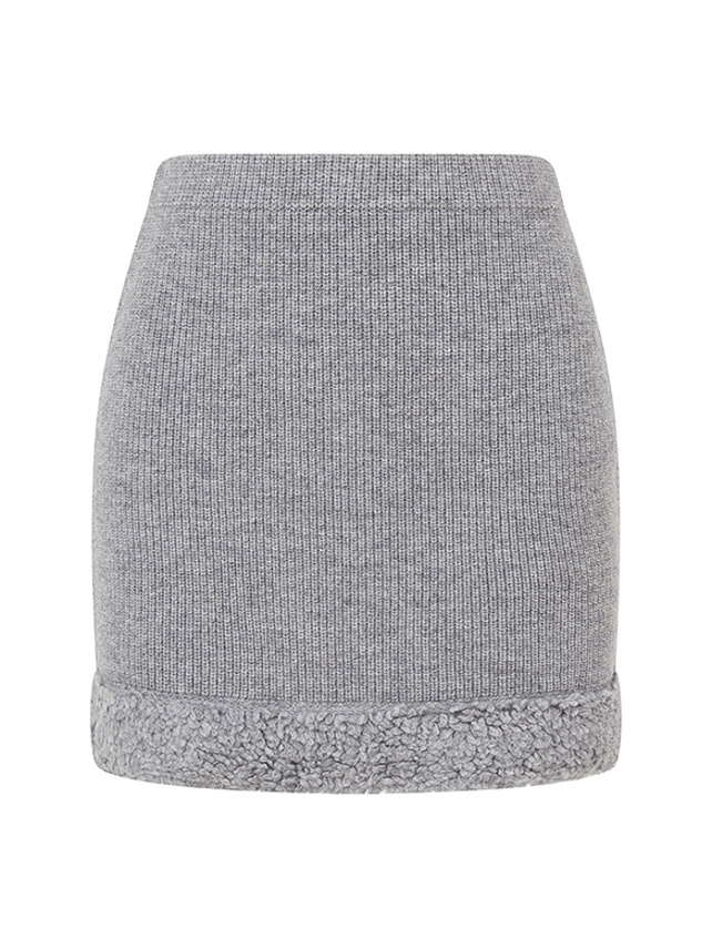 Hem Loop Yarn Rib-Knit Skirt