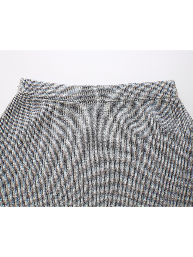 Hem Loop Yarn Rib-Knit Skirt