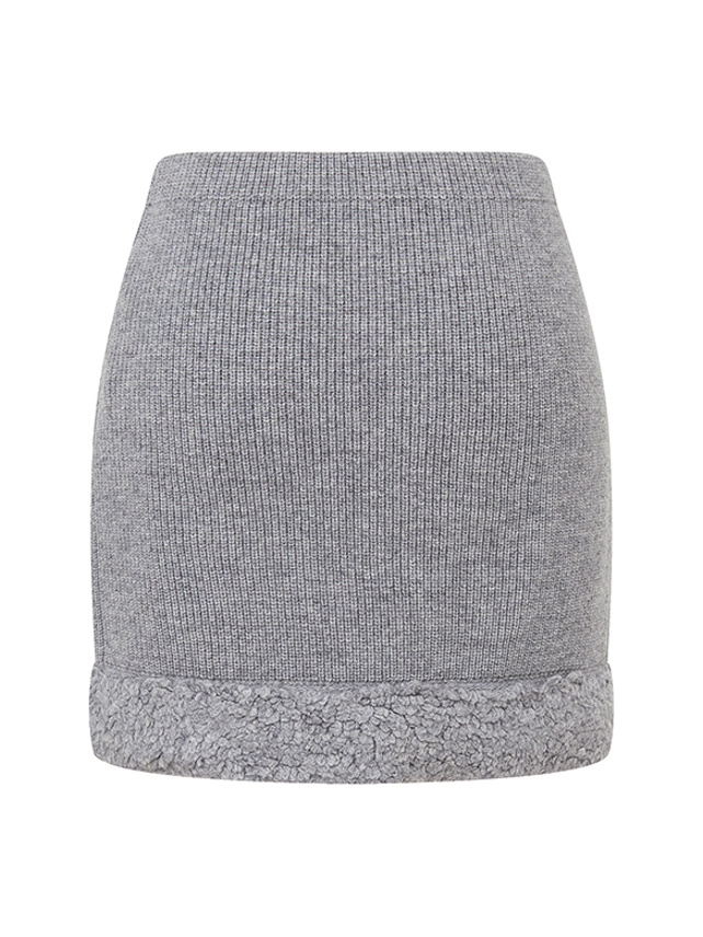 Hem Loop Yarn Rib-Knit Skirt