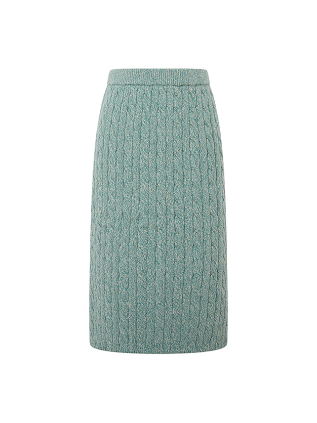 Blue Green Cable Knit Skirt