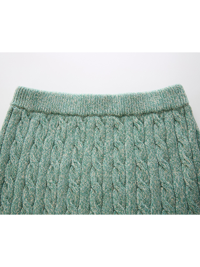 Blue Green Cable Knit Skirt