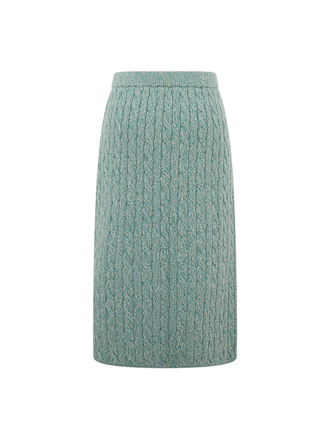 Blue Green Cable Knit Skirt