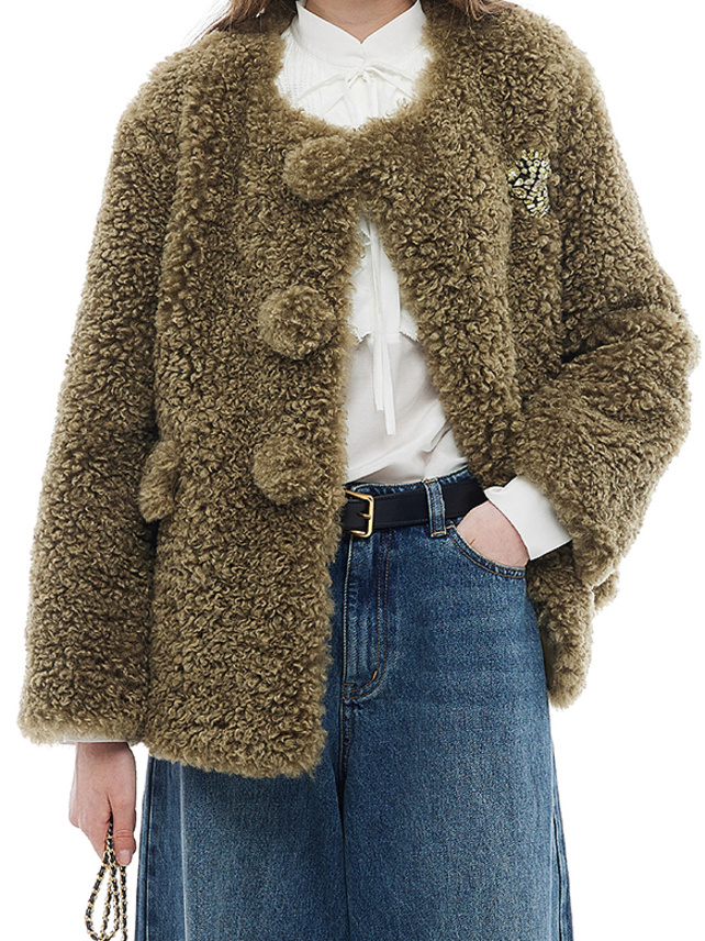 No-Collar Boa Coat