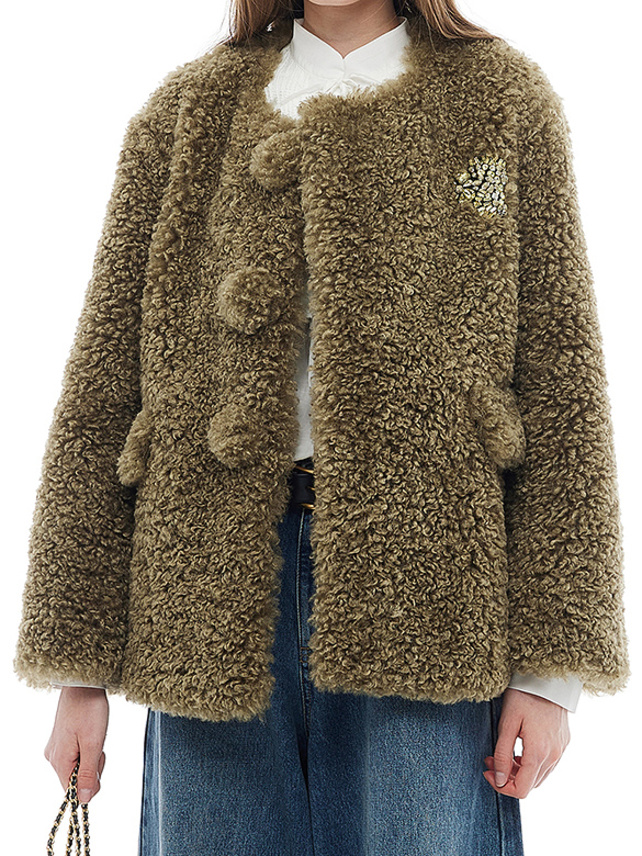 No-Collar Boa Coat