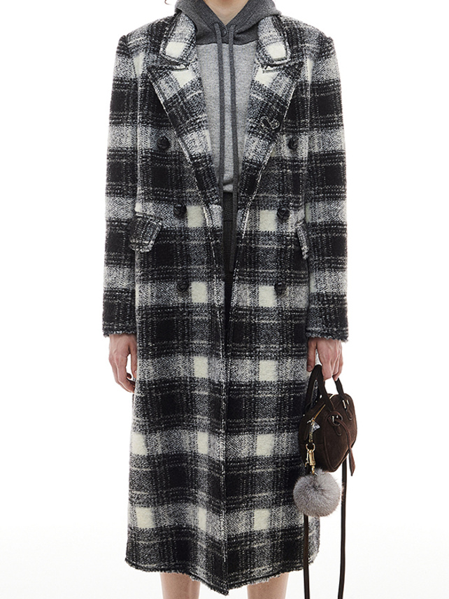 Shaggy Plaid Coat