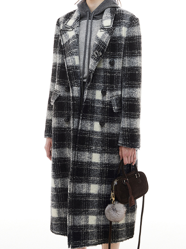 Shaggy Plaid Coat