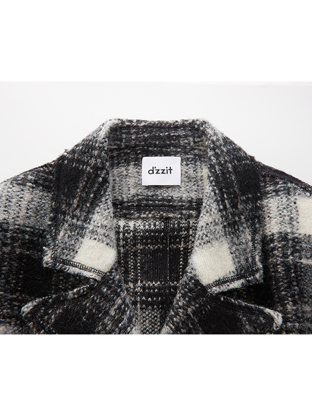 Shaggy Plaid Coat