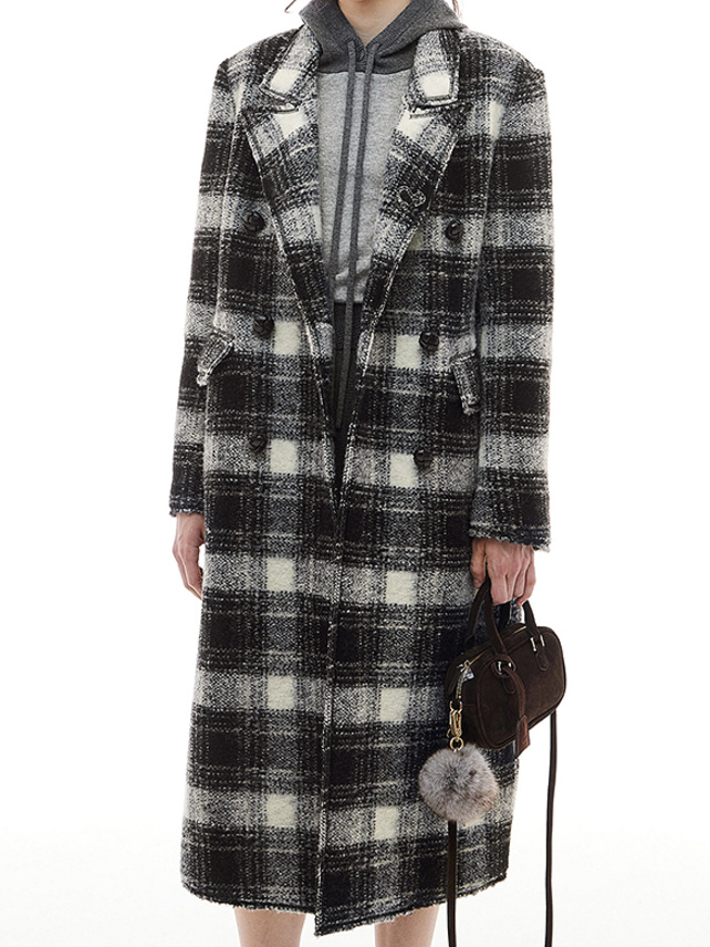 Shaggy Plaid Coat