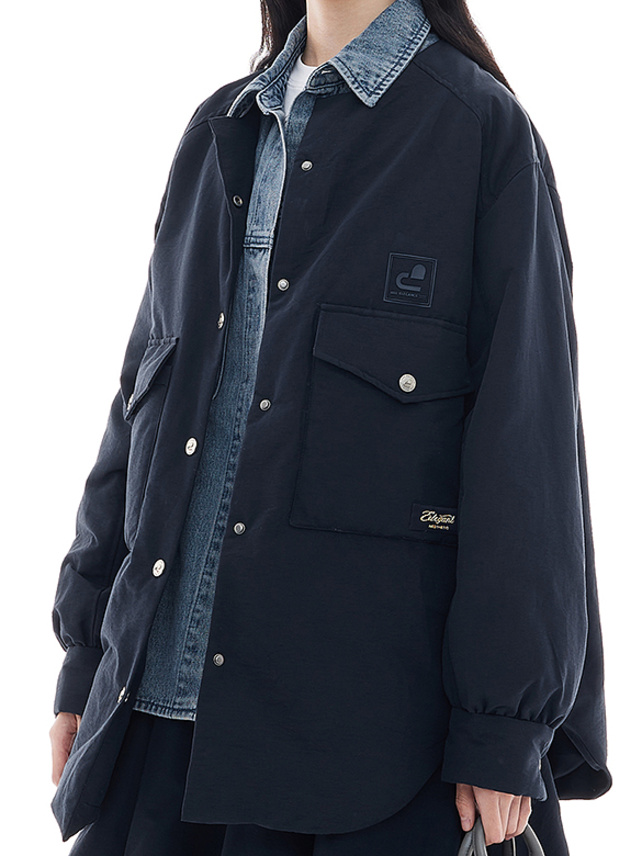 Denim Layered Down Blouson