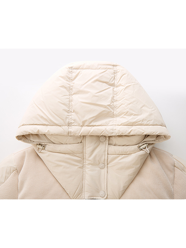 Corduroy Combination Down Coat