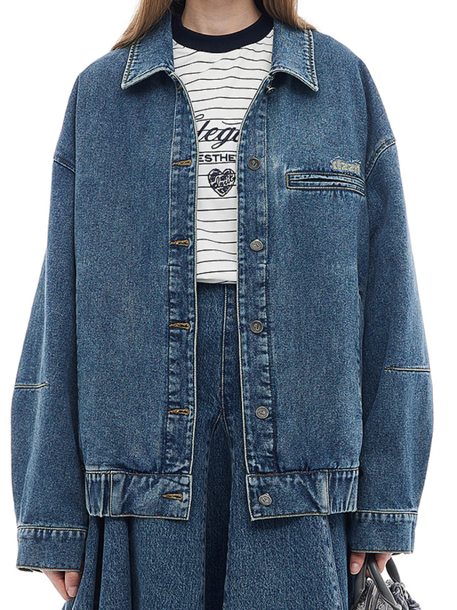 Logo One-Point Denim Blouson