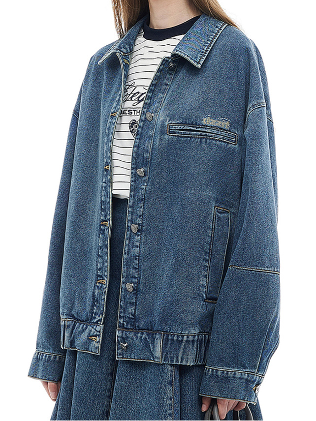 Logo One-Point Denim Blouson