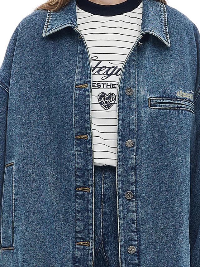 Logo One-Point Denim Blouson