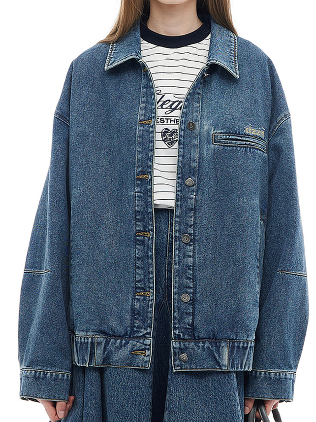 Logo One-Point Denim Blouson