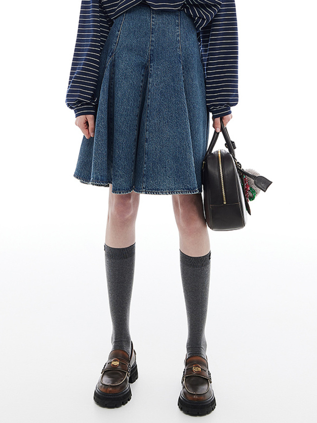 Logo One-Point Denim Skirt