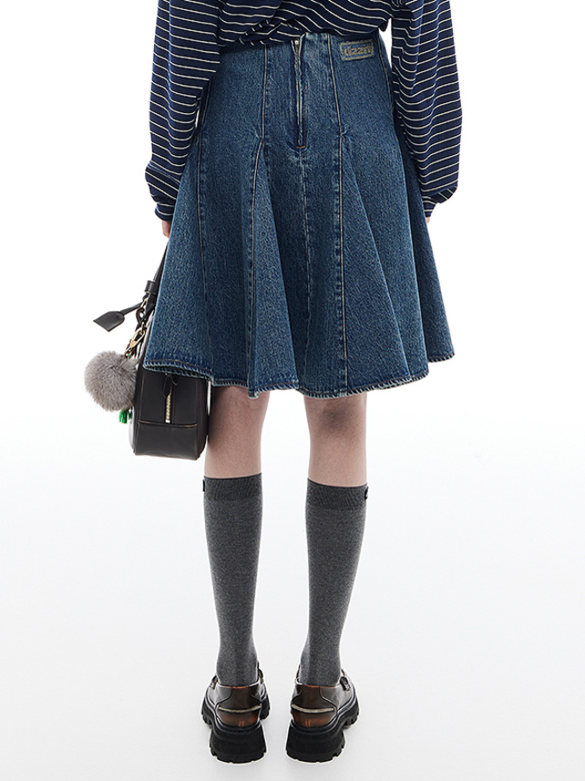 Logo One-Point Denim Skirt