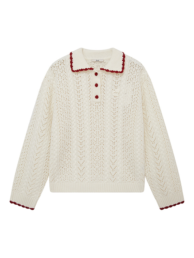 Piping Polo Knit