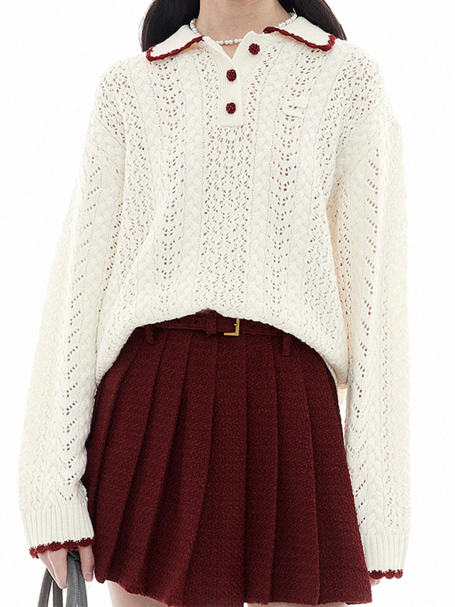 Piping Polo Knit