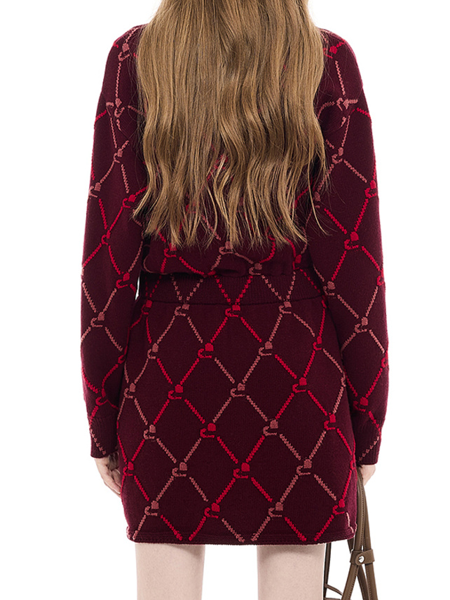 Monogram Diamond Pattern Knit Dress