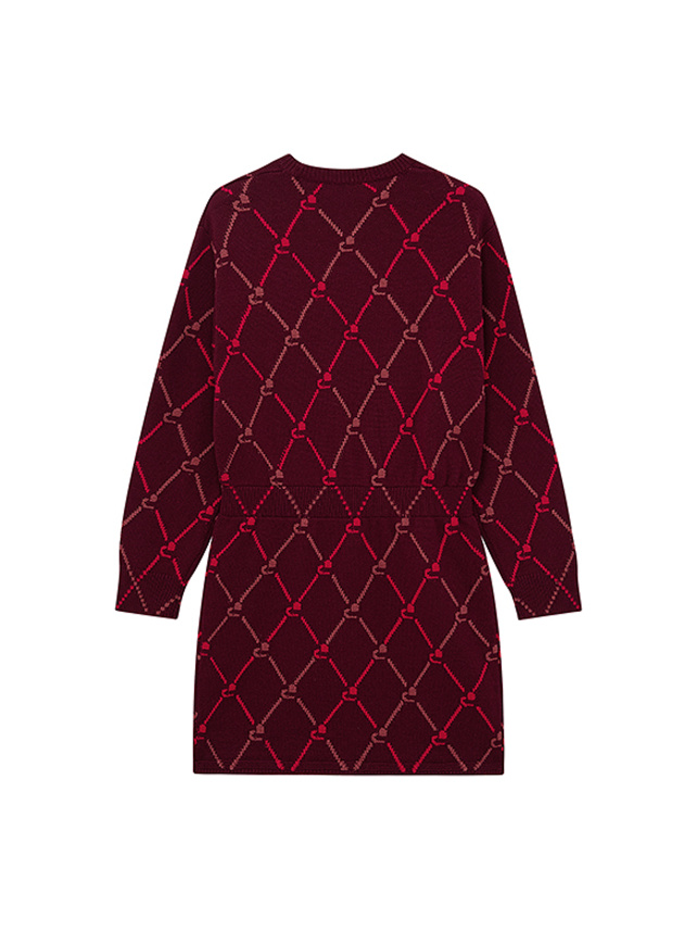 Monogram Diamond Pattern Knit Dress