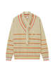 Orange Line Stole V-Neck Knit