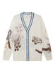 Elephant Design Embroidery Knit Cardigan