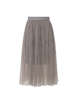 Slit Gray Tulle Skirt