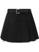 Black Belted Tuck Skirt