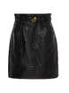 Belted Fake Leather Skirt