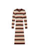 Retro Color Stripe Long Knit Dress