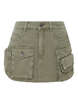 Khaki Denim Cargo Short Pants