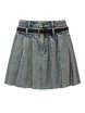 Double Waist Design Denim Skirt