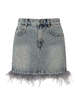 Feather Denim Skirt