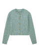 Blue Green Cable Knit Cardigan