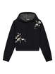 Embroidery Flower Design Knit Short Hoodie