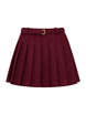 Red Tweed Pleats Skirt